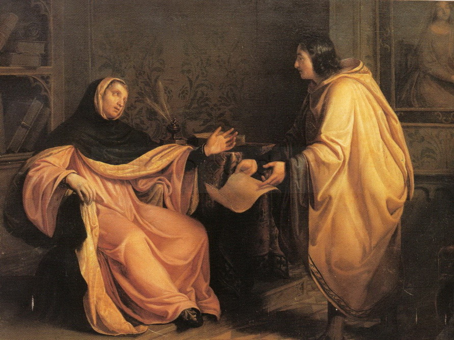 Colloquio del Boccaccio con il Petrarca - 1843 - olio su tela c. 72x92,5 è in collezione privata.
